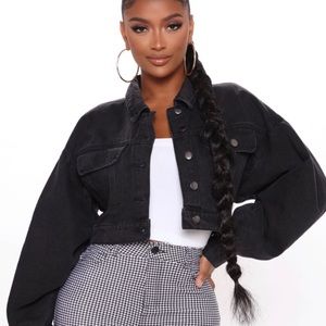 Fashion Nova- Cropped Denim Jacket